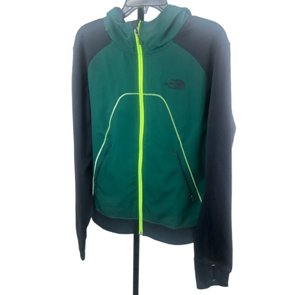 The North Face Killowatt Green Black Zip Up Hoodie Jacket Coat Men's Size Medium